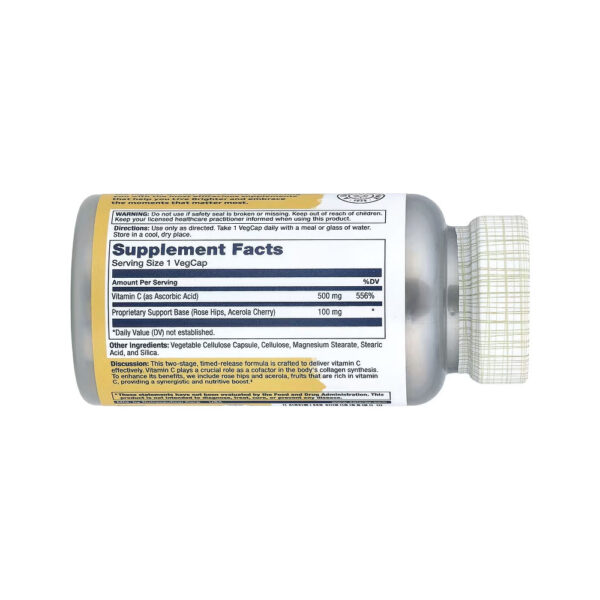 Vitamina C com Rosa-Mosqueta e Acerola 500mg - Solaray