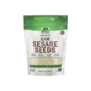Raw Sesame Seeds Sementes de Gergelim Cruas 454g - Now Foods