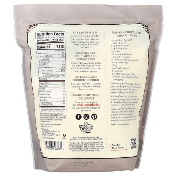 Bob's Red Mill - Farinha Multiuso Rica em Fibras 1,36 kg