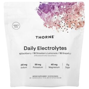 Thorne - Eletrólitos Diários Embalagem Sortida 30 Embalagens Stick-pack 4,45 g Cada