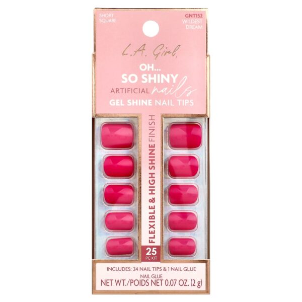 L.A. Girl - Oh So Shiny Artificial Nails Gel Brilhante para Unhas GNT152 Wildest Dream Kit com 25 Unidades