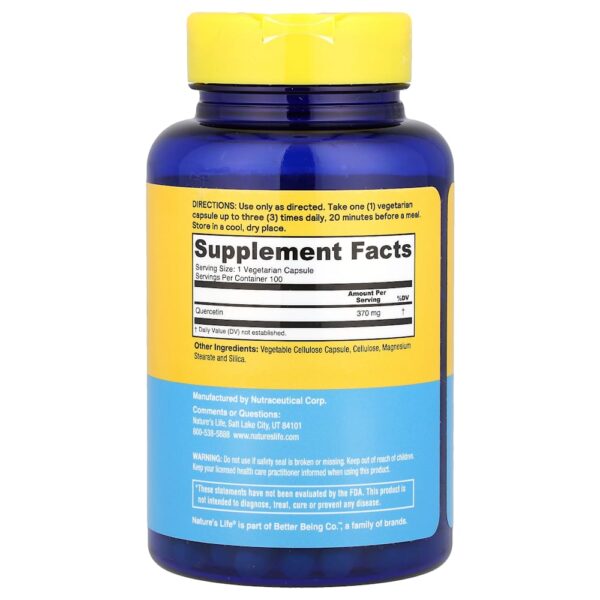 30-105.jpg Nature's Life - Quercetina Fortificante 370 mg 100 Cápsulas