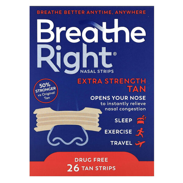 Breathe Right - Tiras Nasais Bronzeado 26 Tiras