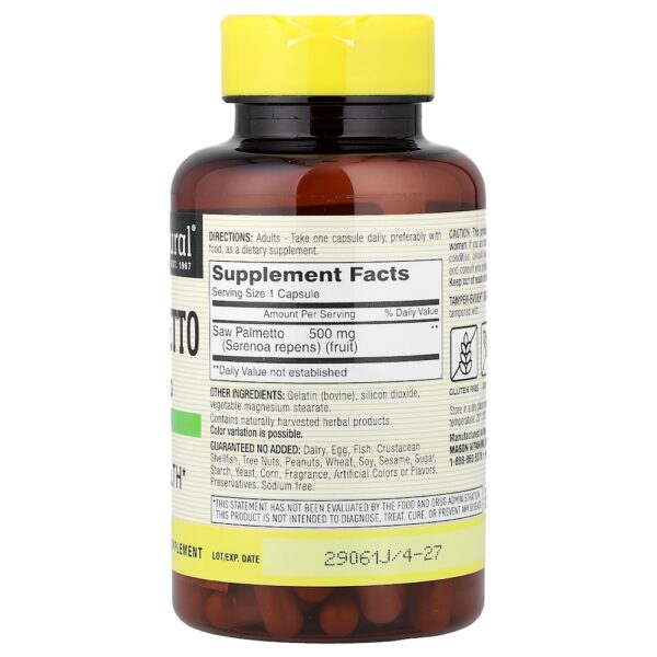 Mason Natural - Erva Inteira com Serenoa-Palmeira 500 mg 90 Cápsulas