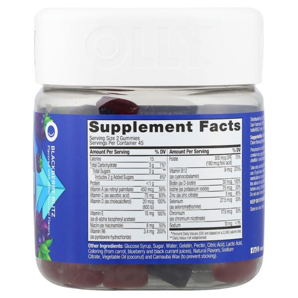 OLLY - Multivitamínico em Gomas para Homens Sabor Amora 90 Gomas