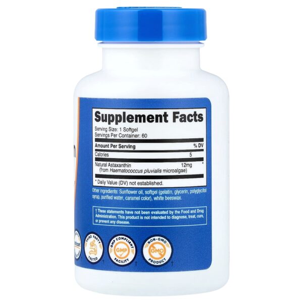 Nutricost - Astaxantina 12 mg 60 Cápsulas Softgel