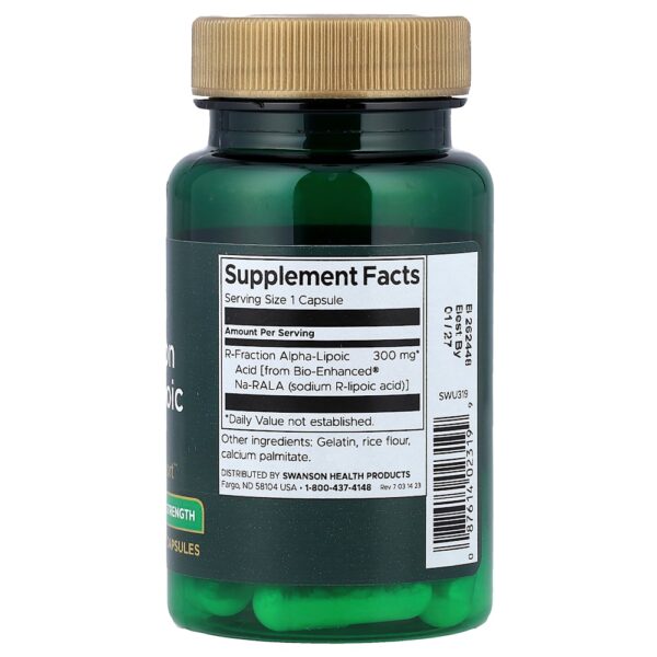 Swanson Vitamins - Ácido Tióctico R-Fraction Potência Tripla 300 mg 30 Cápsulas