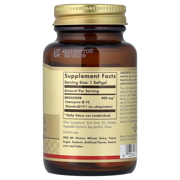 Solgar - Megasorb CoQ-10 400 mg 30 Cápsulas Softgel