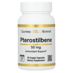 California Gold Nutrition - Pterostilbene 50 mg 30 Cápsulas Vegetais