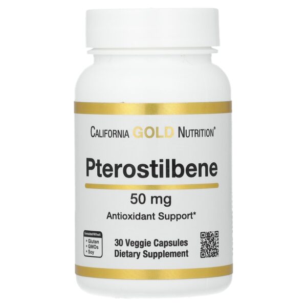 California Gold Nutrition - Pterostilbene 50 mg 30 Cápsulas Vegetais