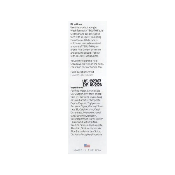 Creme de Ácido Hialurônico 30ml - YEOUTH