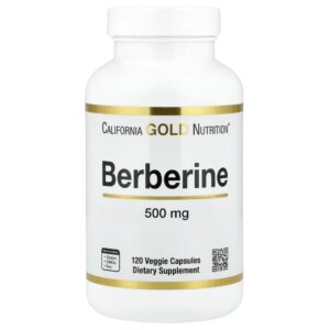 California Gold Nutrition - Cloridrato de Berberina 500 mg 120 Cápsulas Vegetais