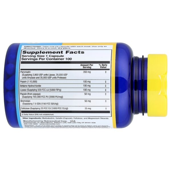 Nature's Life - Enzyme Aid Digestivo 100 Cápsulas