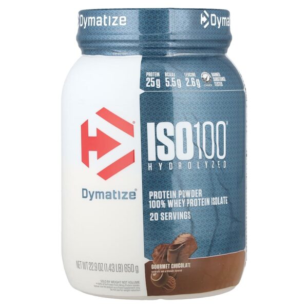 Dymatize - ISO100 Hidrolisado 100% de Isolado de Whey Protein Chocolate Gourmet 650 g