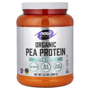NOW Foods - Sports Proteína em Pó de Ervilha Orgânica Sem Sabor 680 g