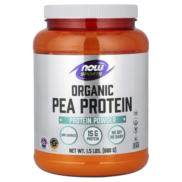32.jpg NOW Foods - Sports Proteína em Pó de Ervilha Orgânica Sem Sabor 680 g