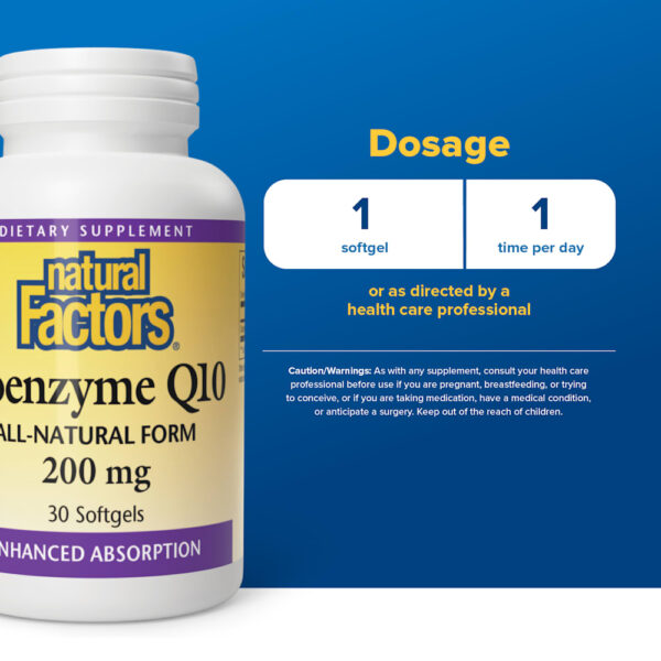 Natural Factors - Coenzima Q10 200 mg 30 Cápsulas Softgel