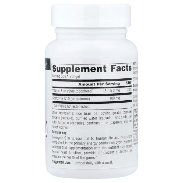 Source Naturals - Coenzima Q10 100 mg 60 Cápsulas Softgel
