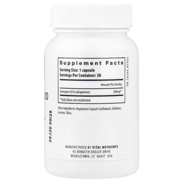 Vital Nutrients - Coenzima Q10 300 mg 30 Cápsulas Veganas