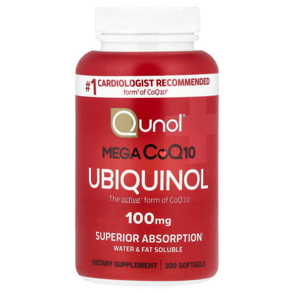 Qunol - Ubiquinol Mega CoQ10 100 mg 100 Cápsulas Softgel