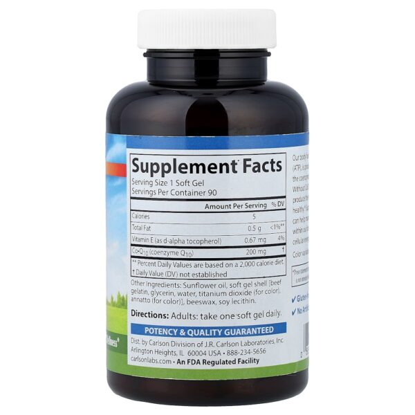 Carlson - CoQ10 200 mg 90 Cápsulas Softgel