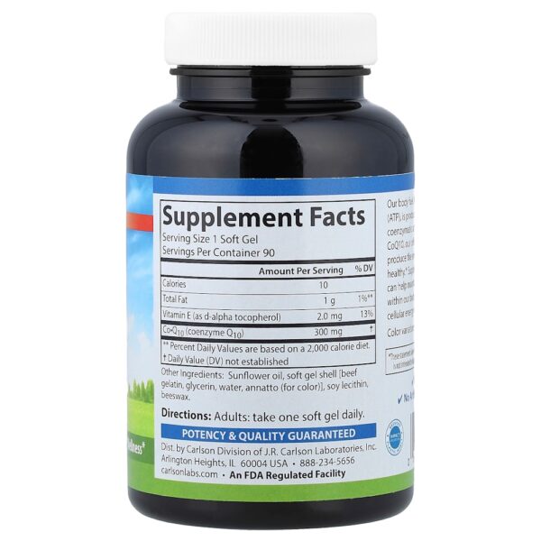 Carlson - CoQ10 300 mg 90 Cápsulas Softgel