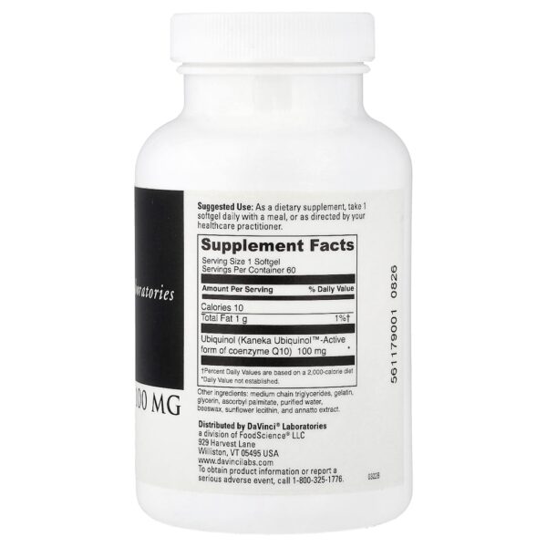 DaVinci Laboratories - Ubiquinol 100 mg 60 Cápsulas Softgel