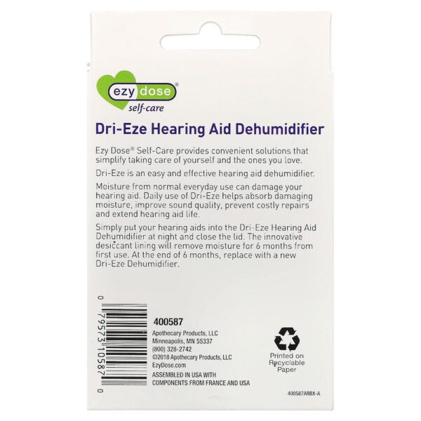 Ezy Dose - Self-Care Kit de Dehumidificador para Auxiliares Ouvidos Dri-Eze Kit com 2 Unidades