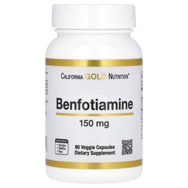 California Gold Nutrition - Benfotiamina com L-Leucina 150 mg 90 Cápsulas Vegetais