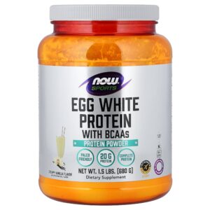 NOW Foods - Sports Proteína de Clara de Ovo com BCAAs Baunilha Cremosa 680 g