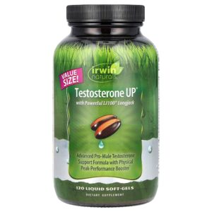 Irwin Naturals - Testosterone UP com o Poderoso LJ100 Long Jack 120 Cápsulas Softgel Líquidas