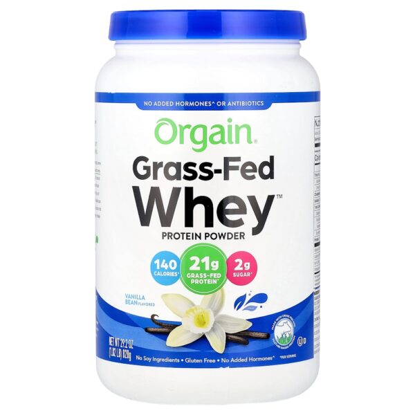 Orgain - Orgain Grass Fed Whey de Gado Criado no Pasto Fava de Baunilha 828 g