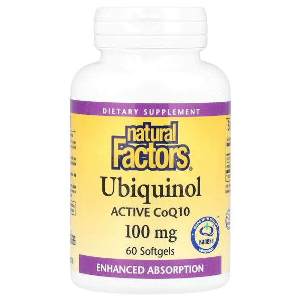 36-57.jpg Natural Factors - Ubiquinol CoQ10 Ativa 100 mg 60 Cápsulas Softgel