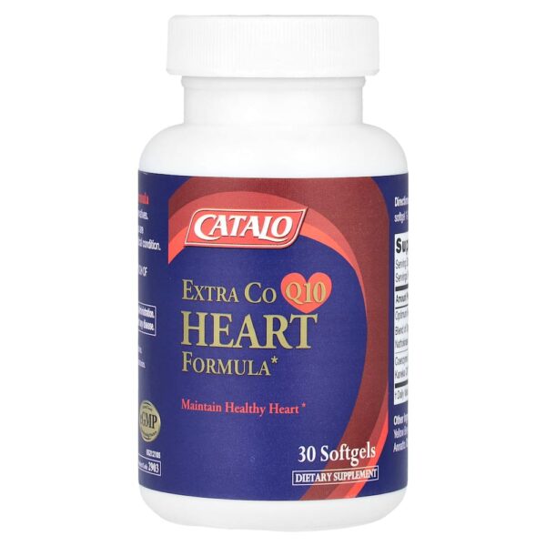 CATALO - Fórmula Extra de CoQ10 para o Coração com Nattoquinase e Óleo de Linhaça 30 Cápsulas Softgel