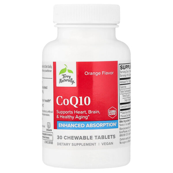 Terry Naturally - CoQ10 Laranja 30 Comprimidos Mastigáveis (100 mg por Comprimido)