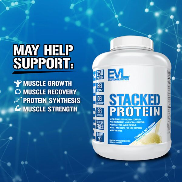 EVLution Nutrition - Stacked Protein Sorvete de Baunilha 2.268 kg