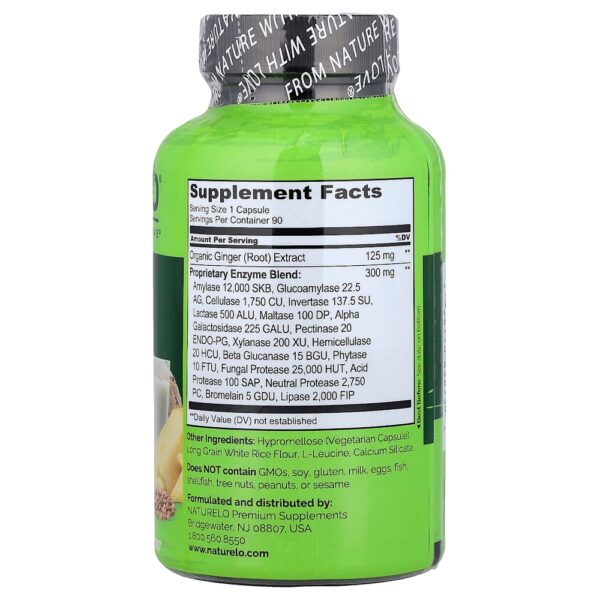 NATURELO - Enzimas Digestivas Mistura de Espectro Completo 90 Cápsulas Vegetarianas