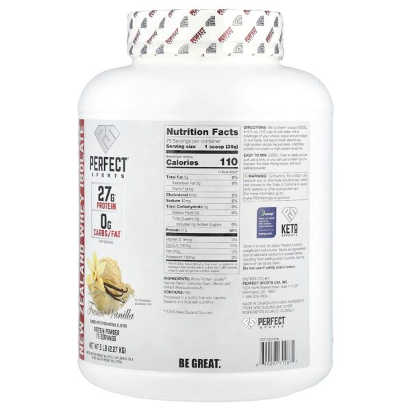 PERFECT Sports - Diesel Whey Isolado da Nova Zelândia Baunilha Francesa 2,27 kg