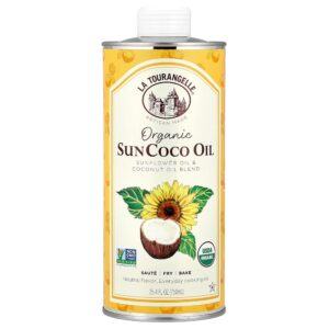 La Tourangelle - Sun Coco Orgânico Mistura de Óleo de Girassol e Óleo de Coco 750 ml