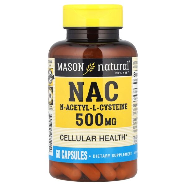 37-72.jpg Mason Natural - NAC N-Acetil-L-Cisteína 500 mg 60 Cápsulas
