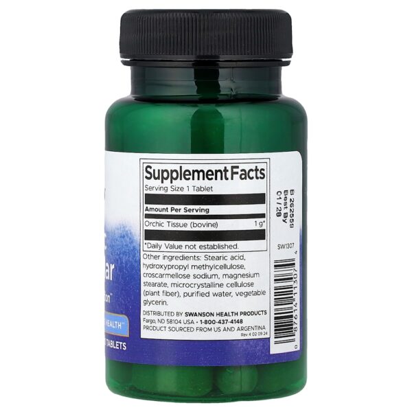 Swanson Vitamins - Orchic Glandular Saúde Masculina 1.000 mg 30 Comprimidos