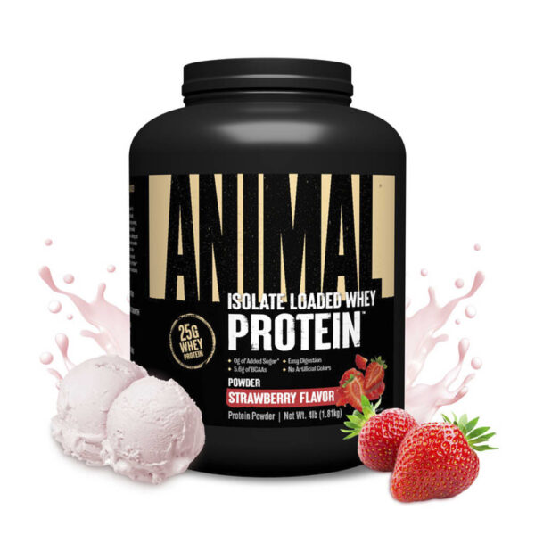 38-115.jpg Animal - Isolate Loaded Whey Protein em Pó Sabor Morango 1,81 kg