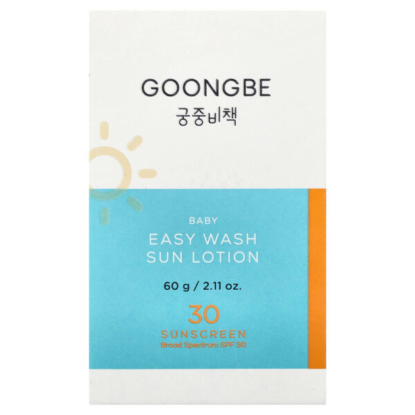 Goongbe - Bebês, Easy Wash, Loção Protetor Solar, FPS 30, 60 g