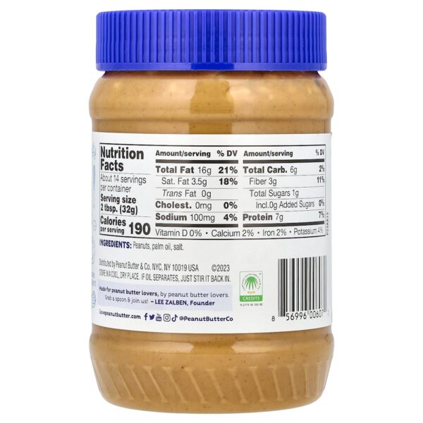 Peanut Butter & Co. - Simplesmente Crocante Pasta de Manteiga de Amendoim Sem Adição de Açúcar 454 g