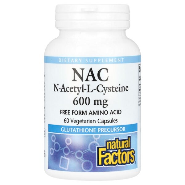 Natural Factors - Acetilcisteína (NAC) 600 mg 60 Cápsulas Vegetarianas