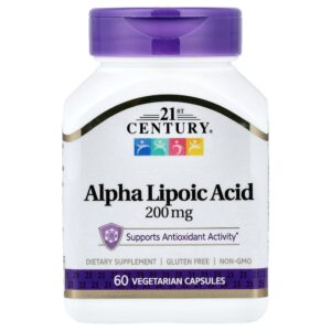 21st Century - Ácido Tióctico 200 mg 60 Cápsulas Vegetarianas
