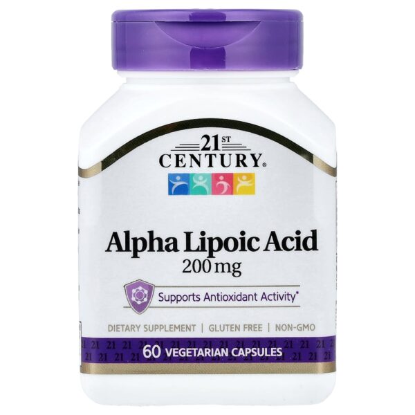 21st Century - Ácido Tióctico 200 mg 60 Cápsulas Vegetarianas