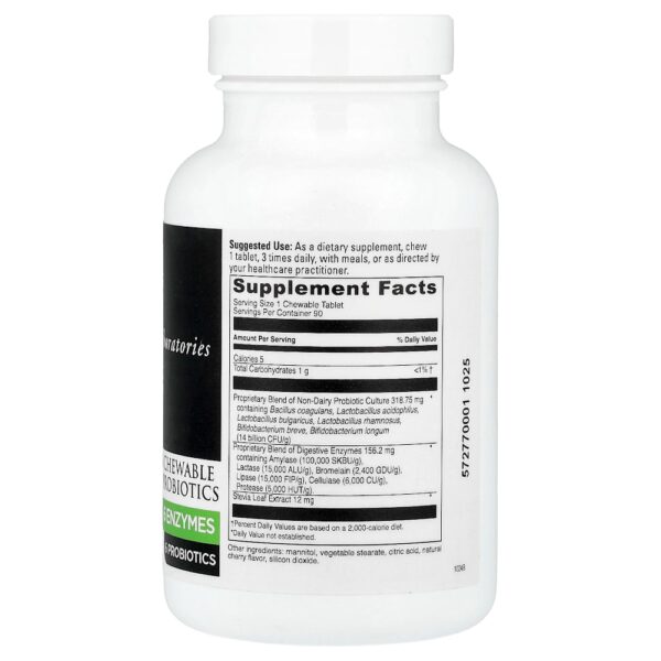 DaVinci Laboratories - Enzimas Digestivas Mastigáveis com Prebióticos + Probióticos Cereja 90 Comprimidos Mastigáveis