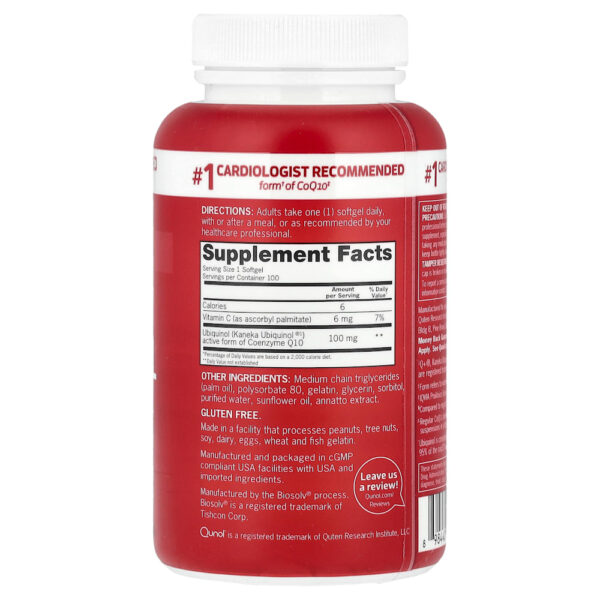 Qunol - Ubiquinol Mega CoQ10 100 mg 100 Cápsulas Softgel