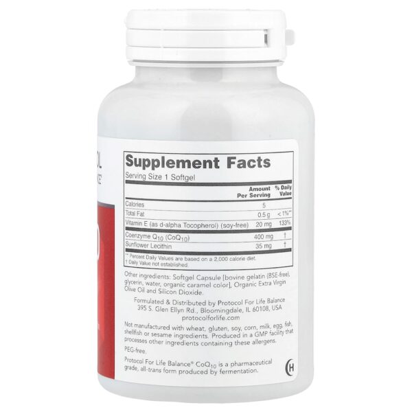 Protocol for Life Balance - CoQ10 400 mg 60 Cápsulas Softgel